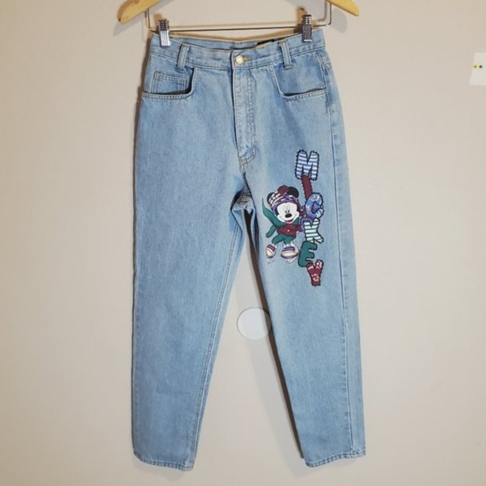 Vintage Disney jerry Leigh winter Mickey Mouse  light blue mom jeans